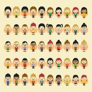boy and girl cartoon character set N3