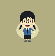 cute girl cartoon character N18