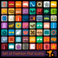 Set of fashion flat icons N125