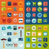 Set of fashion flat icons N126