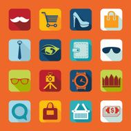Set of fashion flat icons N127