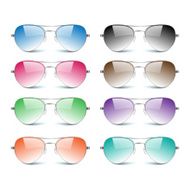 Sun glasses on white background vector