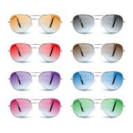 Sun glasses on white background vector N2