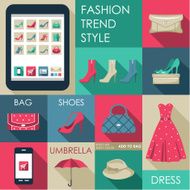 Set of flat design fashion icon