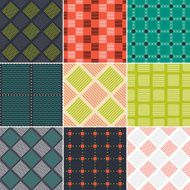 Set of colorful abstract square quilted patterns