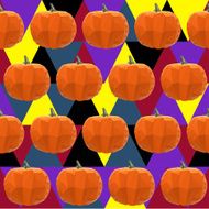 bright colored polygonal pumpkin abstract geometric seamless pattern background