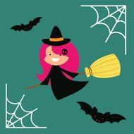 Cute witch halloween character