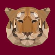 Polygonal tiger abstract geometric background