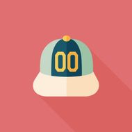 baseball cap flat icon with long shadow eps10 N49