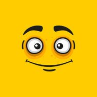 Cartoon Smile Face on Orange Background Vector N2