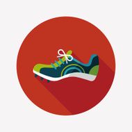 sneaker flat icon with long shadow eps10 N44