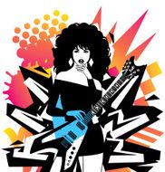 Sexy Woman With Guitar