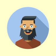 Hipster guy with beard icons series