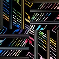 abstract color stripe pattern with black background