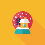 snow globe and gifts flat icon with long shadow eps10 N33