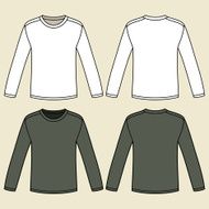 Black long-sleeved T-shirt template N2