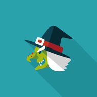 witch hat flat icon with long shadow eps10 N7
