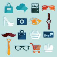 Set of fashion flat icons N128