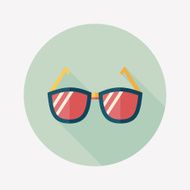 Sunglasses flat icon with long shadow N47