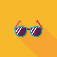 Sunglasses flat icon with long shadow N48