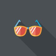 Sunglasses flat icon with long shadow N49