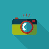 camera flat icon with long shadow N60