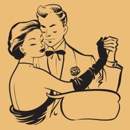 Retro Young Couple Dancing