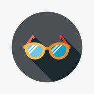 Sunglasses flat icon with long shadow N50