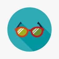 Sunglasses flat icon with long shadow N51