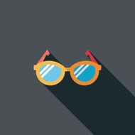Sunglasses flat icon with long shadow N52
