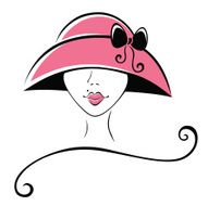 Woman in a Hat with Ribbon