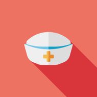 nurse hat flat icon with long shadow N11