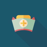 nurse hat flat icon with long shadow N13