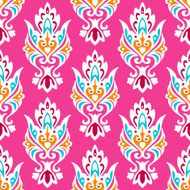 Pink Damask vector seamless pattern