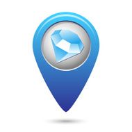 Map pointer with jewel icon