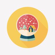 snow globe and gifts flat icon with long shadow eps10 N36