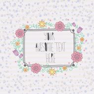 Beautiful greeting card with floral wreath N2