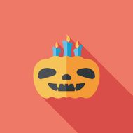 pumpkin flat icon with long shadow eps10 N45