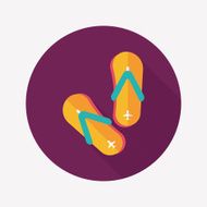flip flop flat icon with long shadow N13