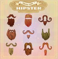 Vintage Style beard Hand Drawn N2