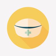 nurse hat flat icon with long shadow N14