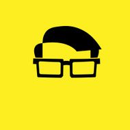 Man glasses hairdo flat icon