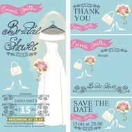 Bridal shower invitation set Bridal dress autumn leaves