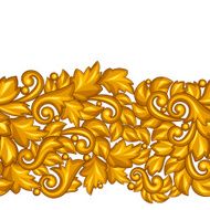 Seamless pattern with baroque ornamental floral gold elements N4