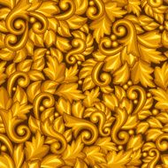Seamless pattern with baroque ornamental floral gold elements N5