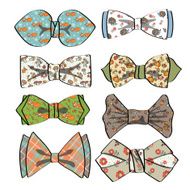Colored bow tie with simple pattern Retro fashion set