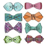 Colored bow tie with simple pattern Retro fashion set N2