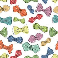 Bow tie seamless pattern Funny Vector N2