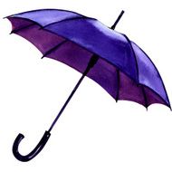 Blue umbrella isolated on a white background