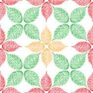 Autumn leaves seamless pattern floral background N28